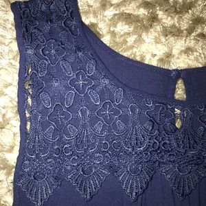 mine Tops - BLUE LACE TOP TANK mine Tops - BLUE LACE TOP TANK
